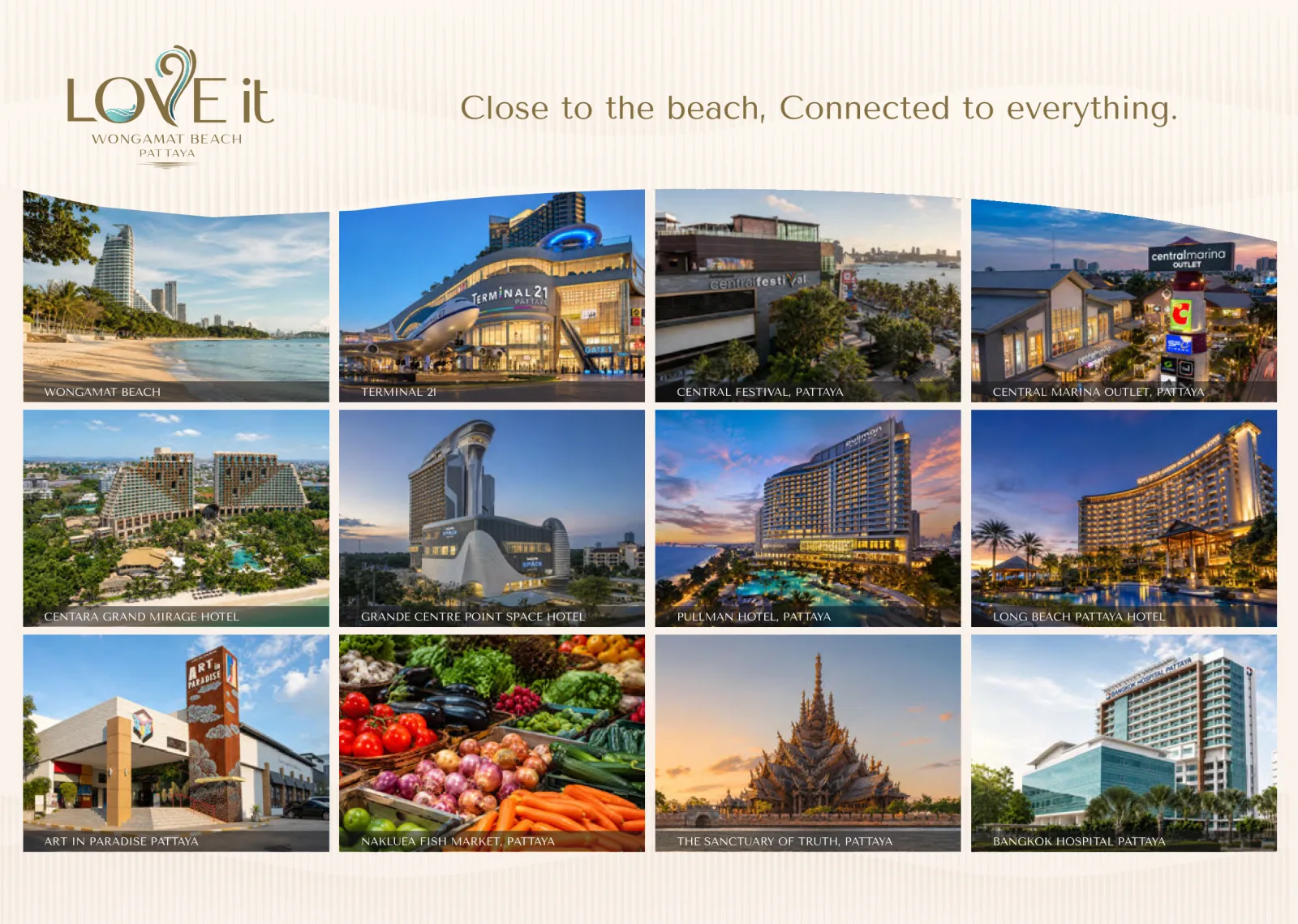 Places near Love It Wongamat Beach: beach, shopping malls, hospital, Na Kluea market and attractions